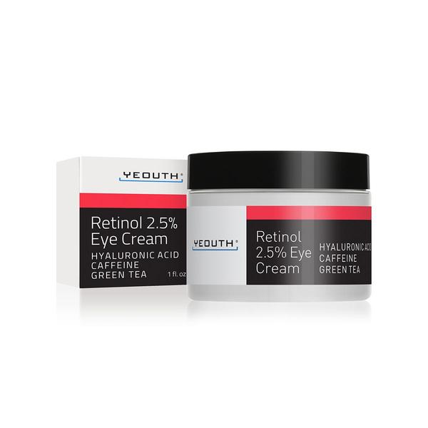 Retinol 2.5% Eye Cream with Hyaluronic acid, Green Tea, Caffeine, and Ginseng